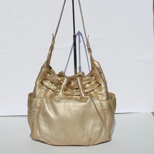 Michael Kors Gold Pebbled Leather Medium Hobo Bag - Authentic, Gently Used